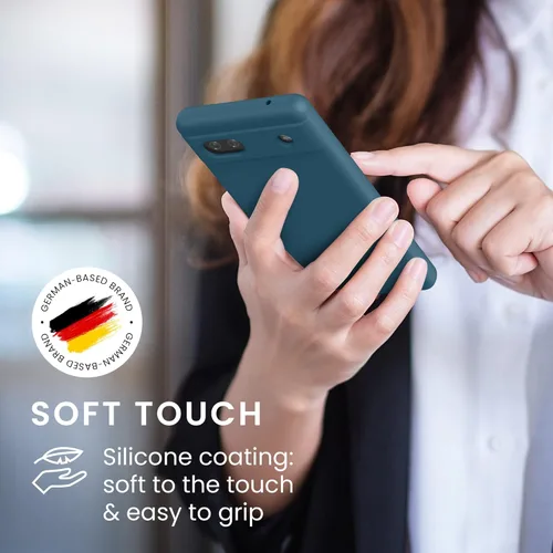 Vista 189 de kwmobile Funda Compatible con Google Pixel 6 Pro - Funda de teléfono de silicona TPU con acabado suave - Azul Arrecife