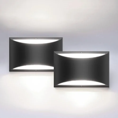 Vista 21 de Aipsun Aplique de pared de aluminio moderno LED para interiores, luces de pared interiores, 1 paquete, lámpara de montaje en pared con cable, luz