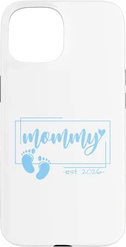 Vista 6 de Mommy Est 2026 Pregnancy Announcement Baby Boy Reveal Case for iPhone 17
