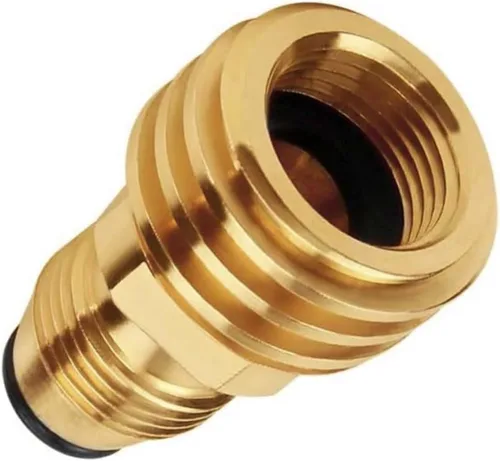 Vista 2 de Convierte la válvula de servicio de propano LP TANK POL a salida QCC (Tipo 1) Adaptador de latón