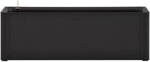 Vista 3 de Cama elevada de jardín con sistema de riego automático, color antracita, 39.4 x 16.9 x 13 pulgadas, cama de jardín elevada, macetas al aire libre