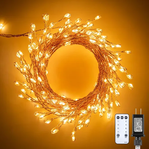 Vista 11 de Minetom Guirnalda de luces enchufables, 10 pies, 200 luces LED, alambre de cobre, impermeable, luces de petardo estrellado para techo, dormitorio