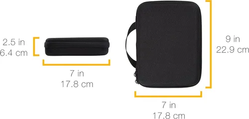 Vista 8 de Yaxa Basics Estuche de transporte pequeño para GoPro y accesorios, 9 x 7 x 2.5 pulgadas, sólido, negro