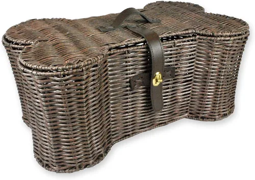 Vista 11 de Bone Dry Pet Storage Collection - Cesta de juguetes, tamaño mediano, 21 x 13 x 8 pulgadas, mimbre de plástico gris
