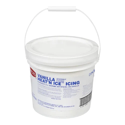 Rich's Vanilla Heat 'N Ice Glaseado de vainilla, glaseado de vainilla para pasteles, suministros para hornear para donas, rollos, postres, cubo de