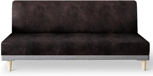 Vista 9 de molasofa - Funda elástica para futón de aspecto de cuero, cubierta para sofá sin brazos, protector de muebles con parte inferior elástica, funda