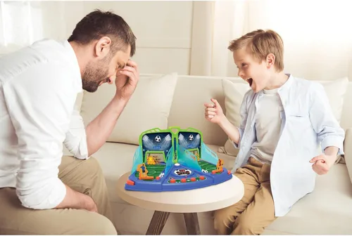 Vista 6 de LEXiBOOK, Juego de fútbol electrónico con efectos de luz y sonido para 2 jugadores, azul/verde, JG945