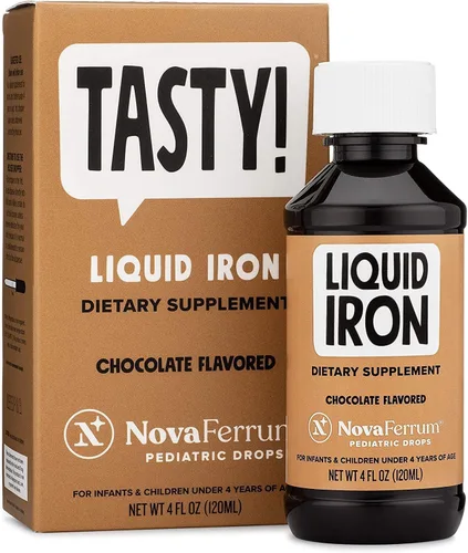 NovaFerrum Sabroso | Suplemento de hierro líquido de gotas pediátricas para bebés, niños pequeños y niños | 15 mg de hierro por dosis de 0.0 fl oz |