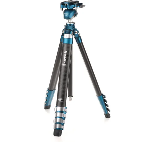 Vista 3 de Benro CyanBird Pro Kit de Trípode de Fibra de Carbono – Trípode de Viaje Ligero con Cabezal de Bola FS20PRO, Placa Arca-Swiss, Bloqueos Abatibles