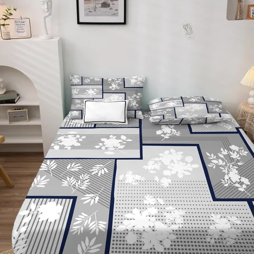 Vista 2 de Sábanas para plantas tamaño King, sábanas botánicas, sábanas y fundas de almohada estampadas de 4 piezas, sábana bajera ajustable de microfibra