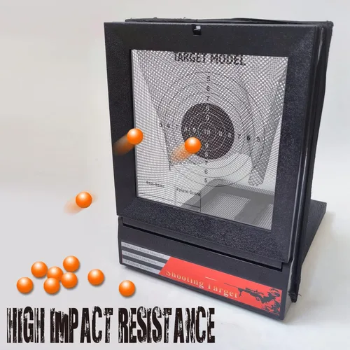Vista 2 de Airsoft Target Net plegable con 20 piezas de papel de disparo, reutilizable portátil BBS recogedor de pellets entrenamiento para interiores