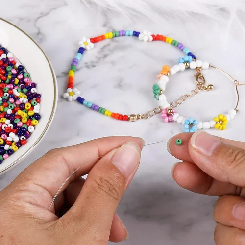 Vista 3 de Luckkila 10000Pcs 12/0 2mm Seed Beads for Jewelry Making, Bulk Pony Opaque Bead Colorful Neon Beads Set for DIY Bracelet Earring Necklace Craft with