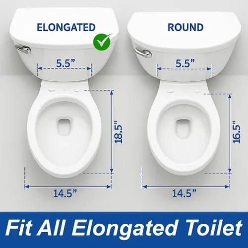 Vista 7 de Asiento de inodoro alargado con tapa de cierre suave, fácil de instalar, plástico, blanco, adecuado para inodoros alargados u ovalados