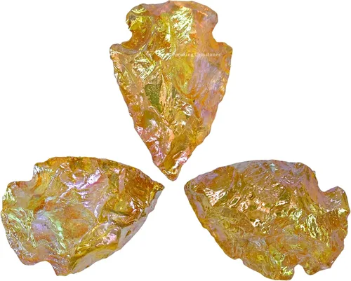 Vista 42 de Amazing Gemstone Punta de flecha de cuarzo Aura de Titanio, cristal y piedra curativa, cabeza de flecha de roca pedernal – 2 a 3 puntas de flecha