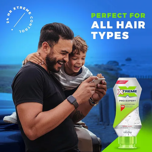 Vista 6 de Xtreme Pro-Expert - Gel transparente para el cabello, sin alcohol, control Xtreme las 24 horas con aloe vera, botella exprimible de 17.63 onzas