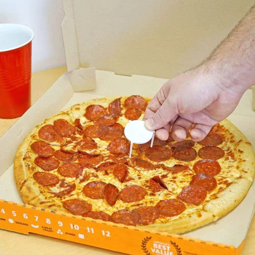 Vista 5 de Southern Homewares Protector de tapa para pizza, soporte de plástico blanco para el hogar o restaurante, paquete de 200