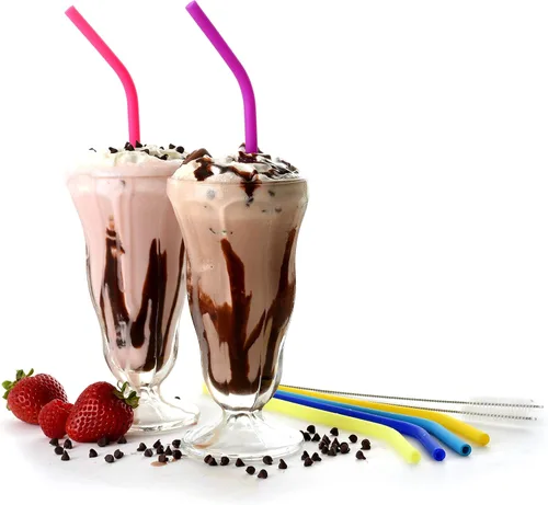 Vista 3 de Norpro 471 popotes de silicona delgados reutilizables con 2 cepillos de limpieza