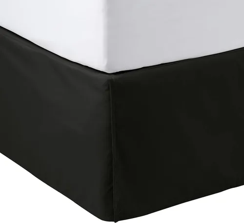 Vista 13 de Yaxa Basics Falda de cama plisada ligera, individual, color blanco brillante, sólido