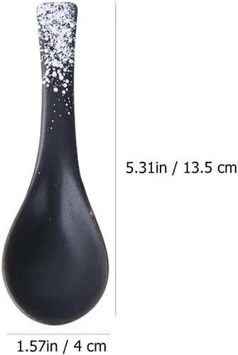 Vista 7 de DOITOOL 5 cucharas de arroz de cerámica, elegante diseño suave, mango cómodo, vajilla decorativa para uso doméstico, fácil de limpiar y mantener