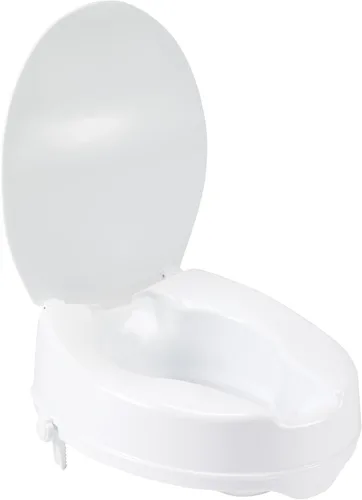 Vista 2 de Drive Medical Asiento de inodoro elevado con cerradura y tapa, asiento estándar, 4