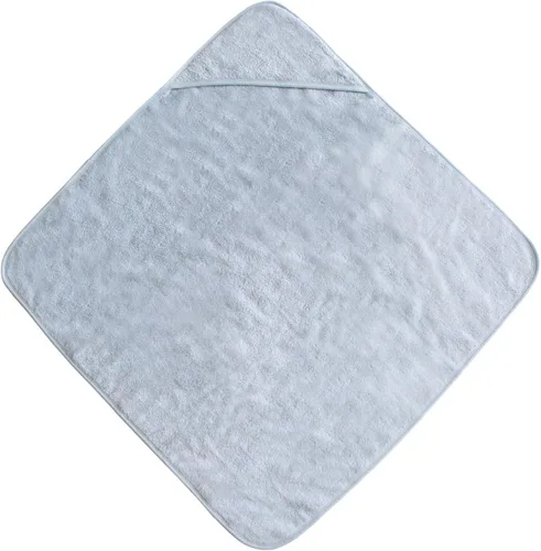 Vista 2 de Mushie Toalla con capucha para bebé Algodón orgánico (Azul bebé)