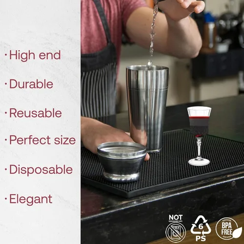 Vista 2 de Smarty Had A Party Copas de vino de plástico, paquete de 48 copas de vino desechables grandes de 11 onzas con tallo, vasos transparentes resistentes