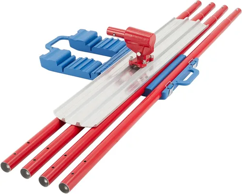 Vista 2 de Bull Float - Flotador de hormigón de magnesio, herramienta de flotador de hormigón de extremo redondo de 48 x 8 pulgadas, herramienta de cemento