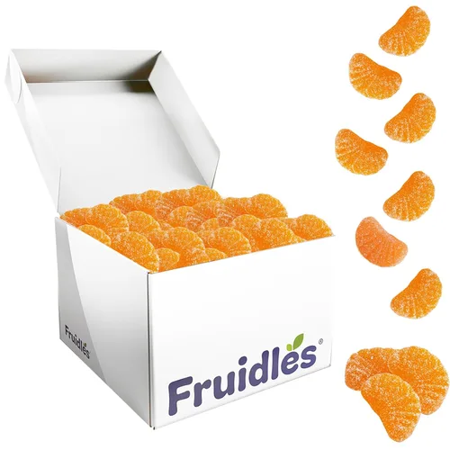 Vista 2 de Fruidles Gomitas de naranja en rodajas de caramelo, deliciosas gomitas de sabores de frutas recubiertas de azúcar (media libra)