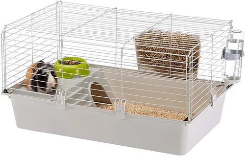 Vista 6 de Ferplast Jaula para cobayas y conejos Jaula para mascotas incluye todos los accesorios para comenzar y una garantía de 1 año