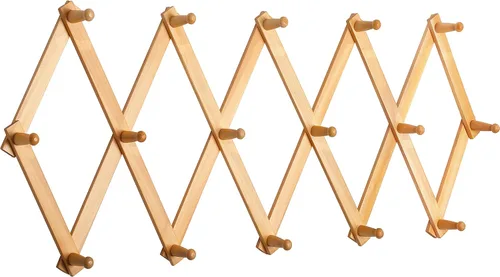Vista 39 de SKOLOO Perchero de pared para sombreros con 14 ganchos, paquete de 2, de madera maciza, moderno, perchero de pared expandible para abrigos, Blanco