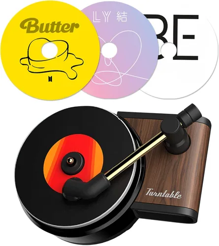 BTSS - Difusor de fragancia de aromaterapia con clip de ventilación de automóvil, ambientador, diseño de tocadiscos de automóvil, salida de