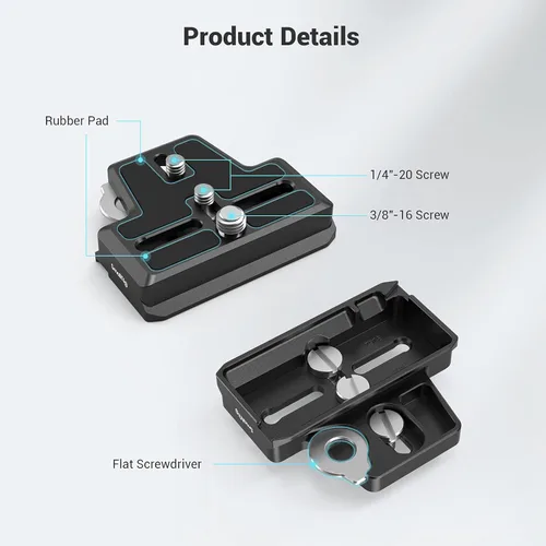 Vista 3 de SMALLRIG Placa de liberación rápida extendida para Arca tipo estándar compatible con DJI RS 2 / RSC 2 / RS 3 / RS 3 Pro/RS 4/RS 4 Pro/RS 5 Gimbal