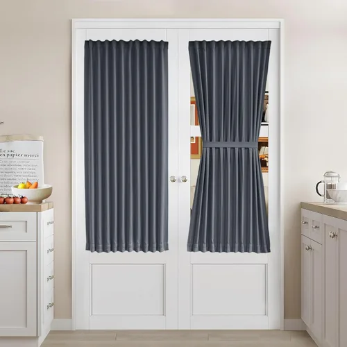 Vista 92 de Vatge - Cortinas laterales para ventana de puerta, cortinas para luz lateral de puerta frontal, 1 panel, 12 (ancho) x 72 (largo) pulgadas, aguamarina