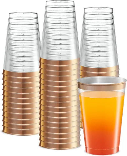 Vista 9 de PLASTICPRO Vasos desechables de plástico transparente de 12 onzas para fiestas y bodas, paquete de 50