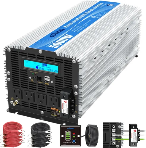 Vista 8 de Inversor de corriente de 300 W DC 12 V a 110 V AC inversor de coche con adaptador de coche USB dual 4.8A con pantalla LED