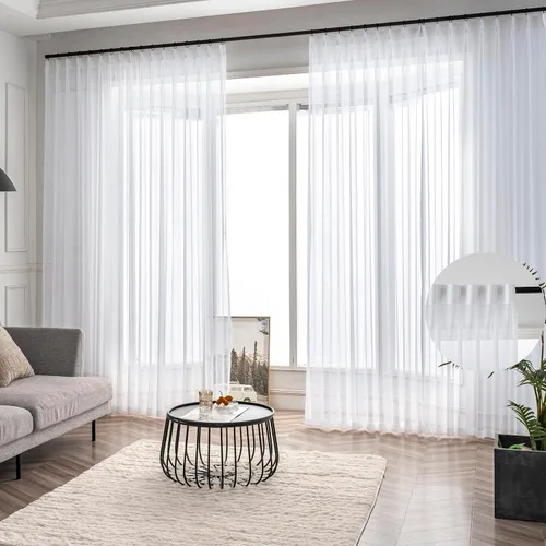 Vista 22 de Cortinas plisadas con aspecto de lino negro de 84 pulgadas de largo, 2 paneles de cortinas y cortinas de filtro de luz con textura rústica, cortina