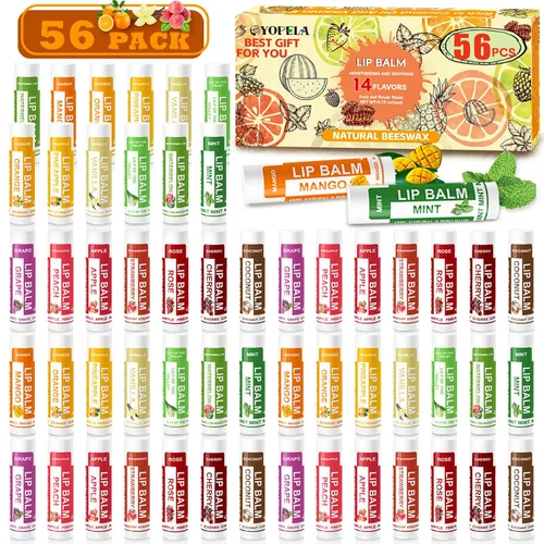 Vista 9 de Yopela Paquete de 19 Bálsamos Labiales Naturales de Navidad a Granel con Vitamina E y Aceite de Coco Conjunto de Cuidado Labial - Hidratante