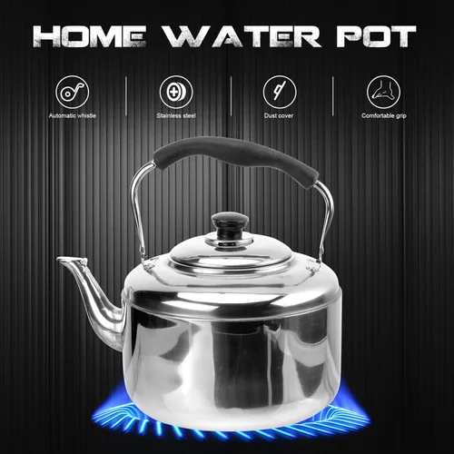 Vista 3 de DOITOOL Hervidor de té de acero inoxidable 6L, estufa de grado alimenticio, hervidor de té silbante, estufa clásica, tetera portátil para campamento