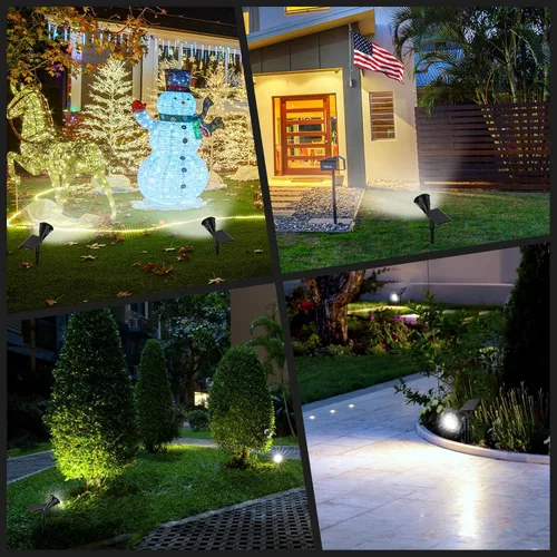 Vista 6 de Farolas solares para exteriores, 21 LEDs de brillo, luces solares al aire libre IP67 impermeables, luces solares ajustables para exteriores 2 en 1