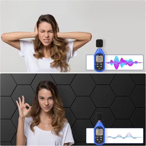 Vista 34 de Paquete de 12 paneles acústicos autoadhesivos de 12 x 10 x 0.4 pulgadas, paneles de espuma a prueba de sonido con alta densidad, elegante diseño