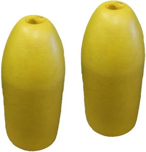 KUFA Sports Flotador de trampa de camarones de pesca de nailon amarillo de 5 x 5 pulgadas