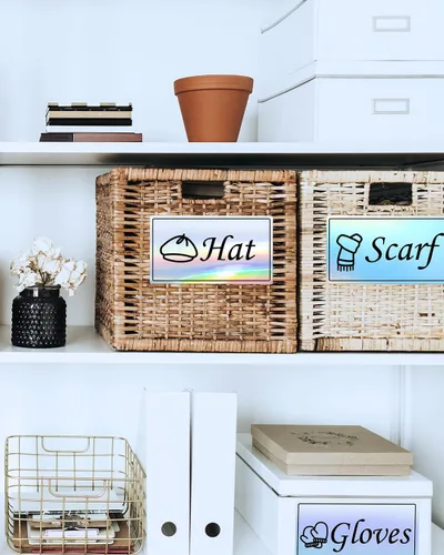 Vista 4 de Etiquetas térmicas, etiqueta autoadhesiva holográfica plateada de 4 "x 2" Plateado