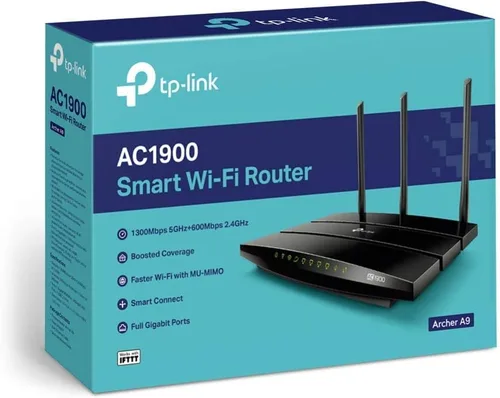 Vista 7 de TP-Link AC1900 Router WiFi inteligente (Archer A9) - Router MU- MIMO de alta velocidad, Gigabit, servidor VPN, Beamforming (renovado)