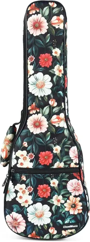 Vista 13 de CLOUDMUSIC - Funda para ukelele con mochila acolchada para concierto de 23 pulgadas (concierto, negro)