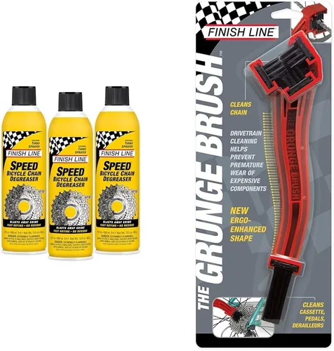 Vista 8 de Finish Line Desengrasante de bicicleta de velocidad: potente fórmula seca para cadenas de bicicletas, engranajes y frenos de disco, Turbo Spray