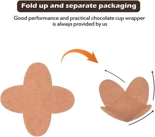 Vista 6 de DOITOOL 200 tazas de papel de chocolate para dulces, envoltorios de trufas de papel, tazas de trufas, envoltorios de chocolate, moldes de papel