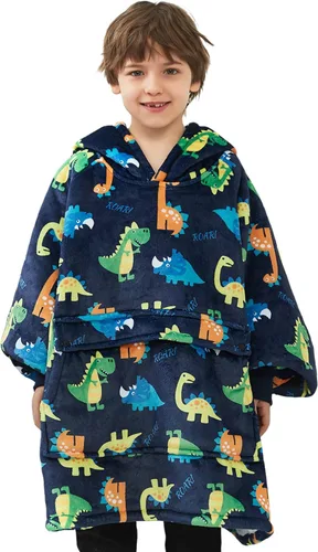 Vista 33 de Manta portátil de sherpa con capucha, para adultos, todos los patrones, de gran tamaño, sudadera con bolsillos