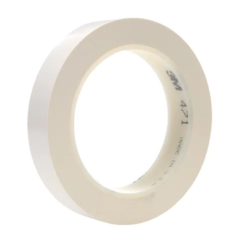 Vista 30 de 3M 03137-case Cinta de Vinilo 471, 1-1/2" x 36 yardas., 5.2 mil, Blanco (Pack de 24)
