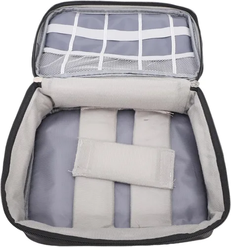 Vista 5 de Pongnas Cable Organizer Bag, Cable Storage Case Electronic Accessories Carry Case with Rain Proof Oxford Fabric & Elastic Dividers for Travel Office