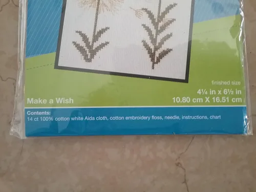 Vista 2 de My 1st Stitch Make A Wish Mini Kit de punto de cruz contado, 5 x 7 pulgadas, 14